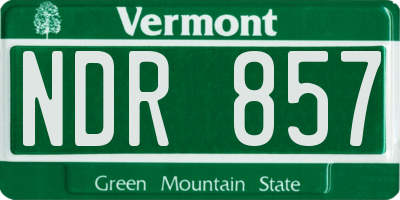 VT license plate NDR857