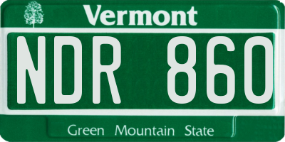 VT license plate NDR860