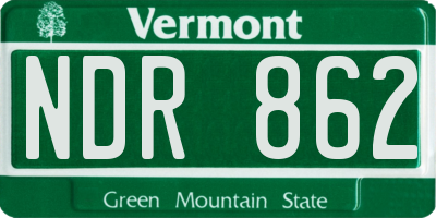 VT license plate NDR862
