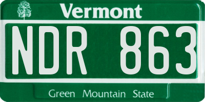 VT license plate NDR863