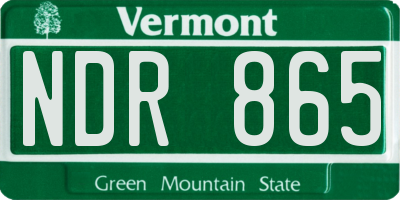 VT license plate NDR865