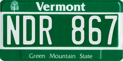 VT license plate NDR867
