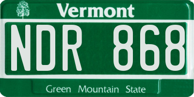 VT license plate NDR868