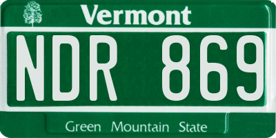 VT license plate NDR869