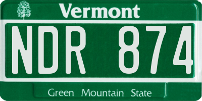 VT license plate NDR874