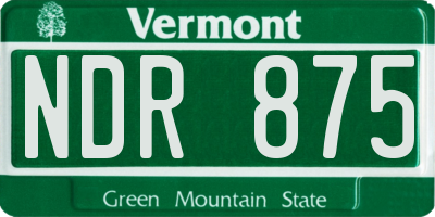 VT license plate NDR875