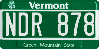 VT license plate NDR878
