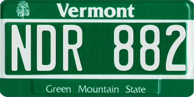 VT license plate NDR882