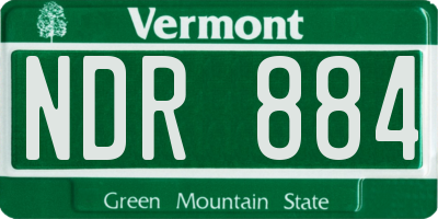 VT license plate NDR884