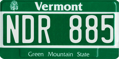VT license plate NDR885