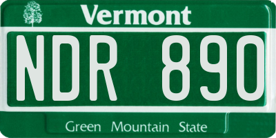 VT license plate NDR890