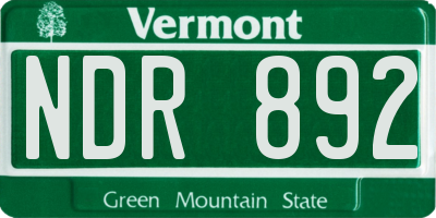 VT license plate NDR892