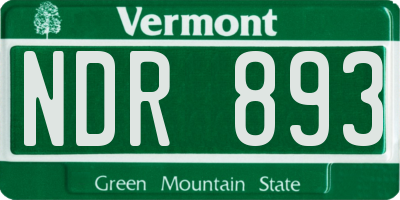 VT license plate NDR893