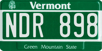 VT license plate NDR898