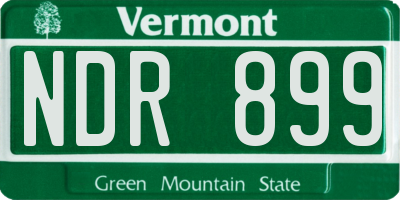 VT license plate NDR899
