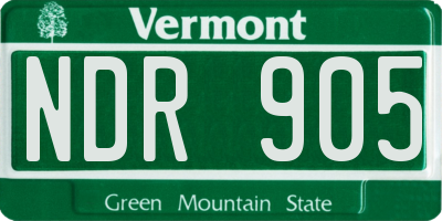 VT license plate NDR905