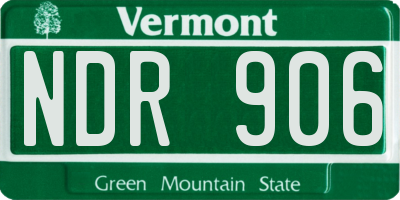 VT license plate NDR906