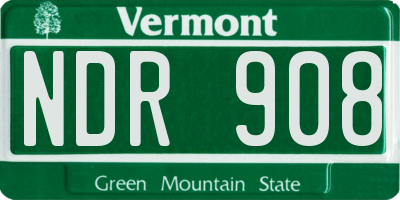 VT license plate NDR908