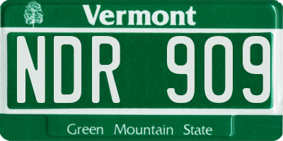 VT license plate NDR909