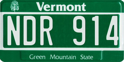 VT license plate NDR914