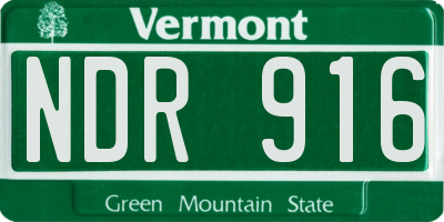 VT license plate NDR916
