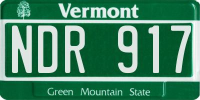 VT license plate NDR917