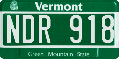 VT license plate NDR918