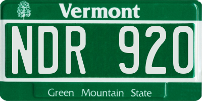VT license plate NDR920