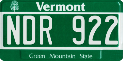 VT license plate NDR922