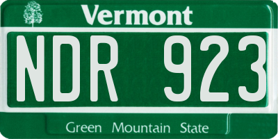 VT license plate NDR923