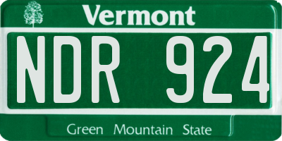 VT license plate NDR924