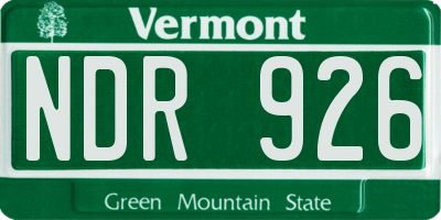 VT license plate NDR926