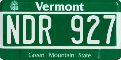 VT license plate NDR927