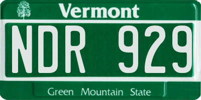 VT license plate NDR929
