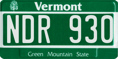 VT license plate NDR930