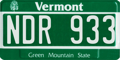 VT license plate NDR933