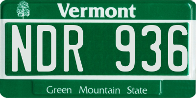 VT license plate NDR936