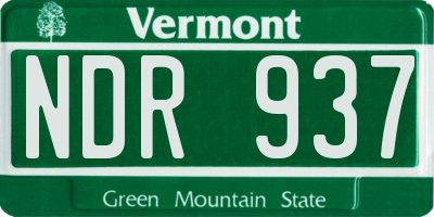 VT license plate NDR937