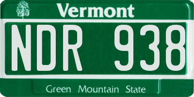 VT license plate NDR938