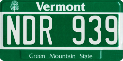 VT license plate NDR939