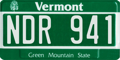 VT license plate NDR941