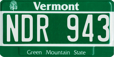VT license plate NDR943