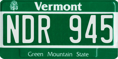 VT license plate NDR945