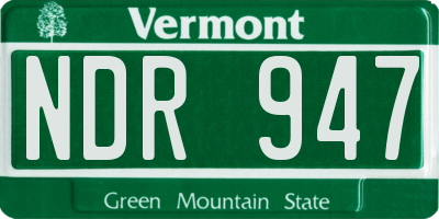 VT license plate NDR947