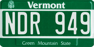 VT license plate NDR949