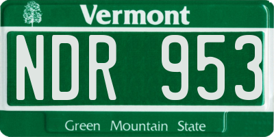 VT license plate NDR953