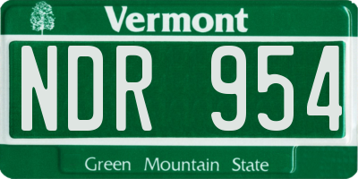 VT license plate NDR954