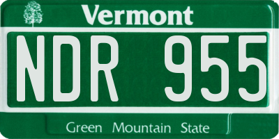 VT license plate NDR955