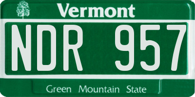 VT license plate NDR957