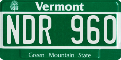 VT license plate NDR960